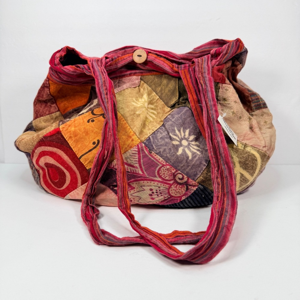 NEW Tilly's Women Slouchy Hippie Patchwork Hobo Bag Burga Multicolored Boho